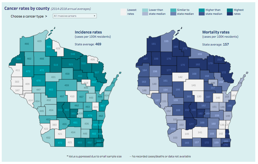 County Cancer Data Maps